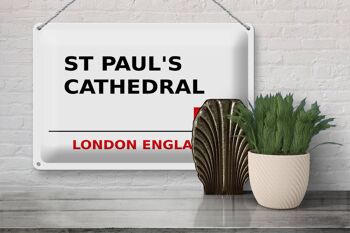 Plaque en tôle Londres 30x20cm Angleterre Cathédrale Saint-Paul EC4 3