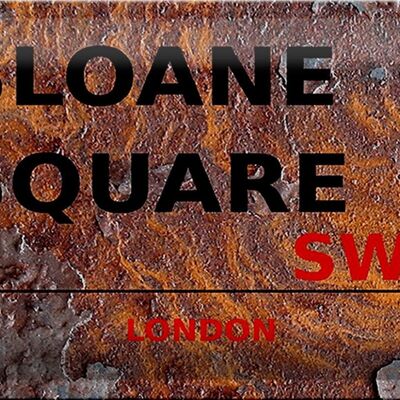 Targa in metallo Londra 30x20 cm Sloane Square SW1 Ruggine