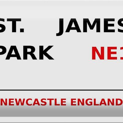 Targa in metallo Inghilterra 30x20 cm Newcastle St. James Park NE1