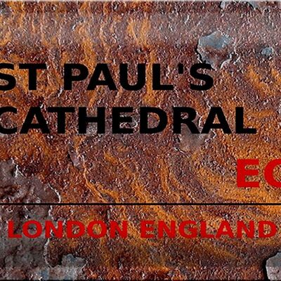 Blechschild London 30x20cm England St Paul´s Cathedral EC4 rost