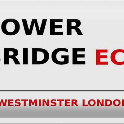 Targa in metallo Londra 30x20 cm Westminster Tower Bridge EC4
