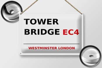 Plaque en tôle Londres 30x20cm Westminster Tower Bridge EC4 2