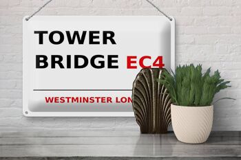 Plaque en tôle Londres 30x20cm Westminster Tower Bridge EC4 3