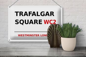 Plaque en tôle Londres 30x20cm Westminster Trafalgar Square WC2 3