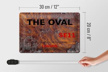 Plaque en tôle Londres 30x20cm The Oval SE11 Rouille 4