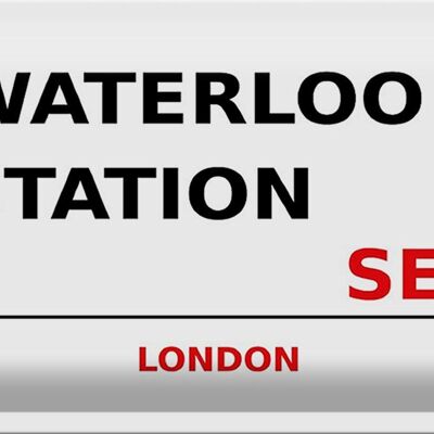Targa in metallo Londra 30x20 cm Waterloo Station SE1