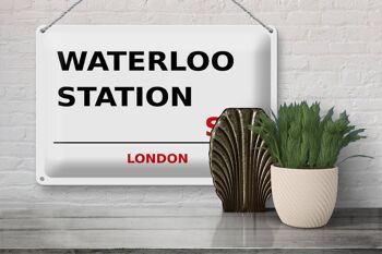 Plaque en tôle Londres 30x20cm Waterloo Station SE1 3