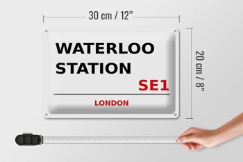 Plaque en tôle Londres 30x20cm Waterloo Station SE1 4