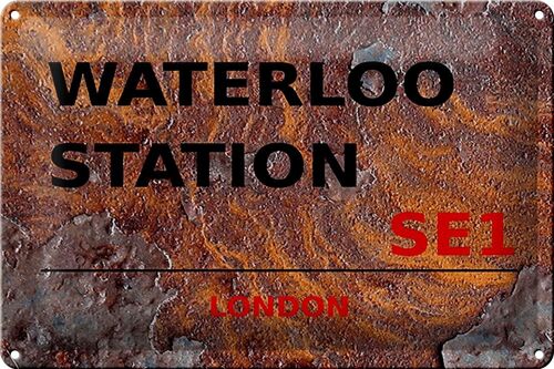 Blechschild London 30x20cm Waterloo Station SE1 Rost