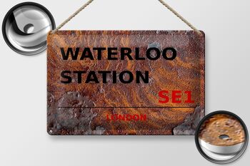 Plaque en tôle Londres 30x20cm Gare de Waterloo SE1 Rouille 2