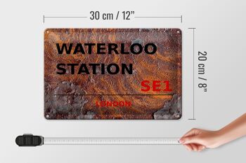 Plaque en tôle Londres 30x20cm Gare de Waterloo SE1 Rouille 4