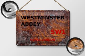 Plaque en tôle Londres 30x20cm Abbaye Royale de Westminster SW1 Rouille 2