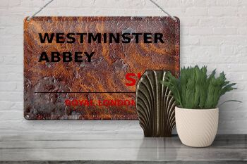 Plaque en tôle Londres 30x20cm Abbaye Royale de Westminster SW1 Rouille 3