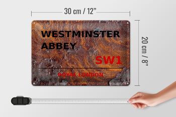 Plaque en tôle Londres 30x20cm Abbaye Royale de Westminster SW1 Rouille 4