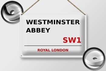 Plaque en tôle Londres 30x20cm Abbaye Royale de Westminster SW1 2