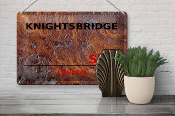 Plaque en tôle Londres 30x20cm Knightsbridge SW1 rouille 3