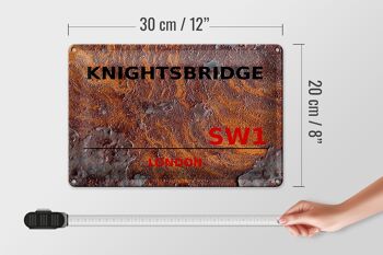 Plaque en tôle Londres 30x20cm Knightsbridge SW1 rouille 4