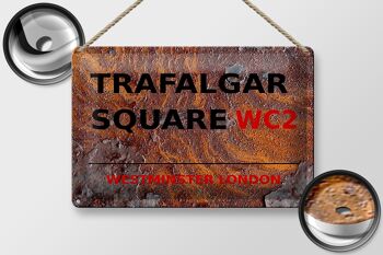 Plaque en tôle Londres 30x20cm Westminster Trafalgar Square WC2 rouille 2