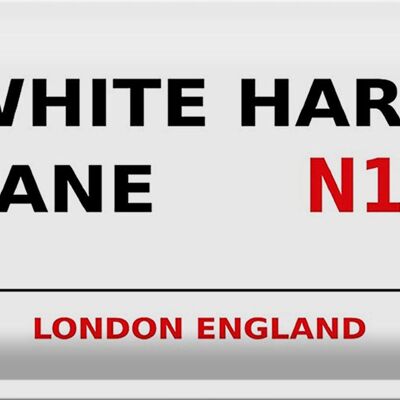 Targa in metallo Londra 30x20 cm Inghilterra White Hart Lane N17