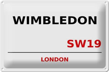Plaque en tôle Londres 30x20cm Wimbledon SW19 1