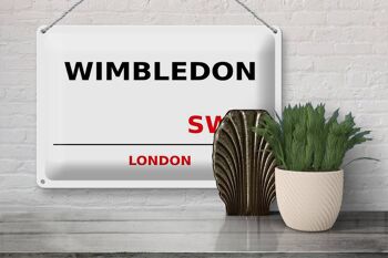 Plaque en tôle Londres 30x20cm Wimbledon SW19 3