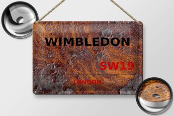 Plaque en tôle Londres 30x20cm Wimbledon SW19 rouille 2