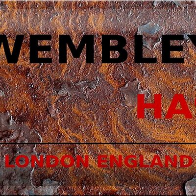 Plaque en tôle Londres 30x20cm Angleterre Wembley HA9 rouille