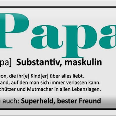 Blechschild Spruch 30x20cm Papa Superheld bester Freund
