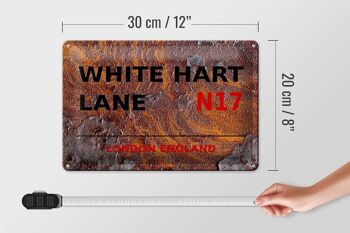 Panneau en étain Londres 30x20cm Angleterre White Hart Lane N17 Rouille 4