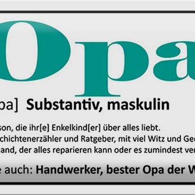 Blechschild Spruch 30x20cm Opa Handwerker bester Opa Welt