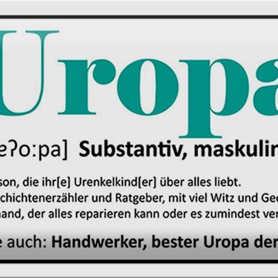 Blechschild Spruch 30x20cm Uropa Handwerker bester Uropa