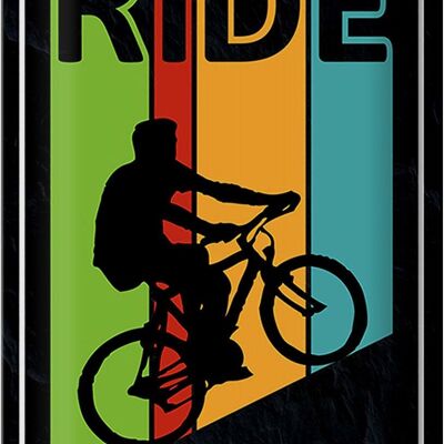 Cartel de chapa que dice 20x30cm Ride Bike Bicycle 0% emisiones