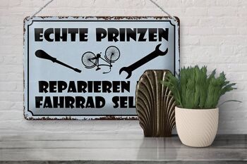 Plaque en tôle indiquant 30x20cm Prinze, réparez vous-même votre vélo 3