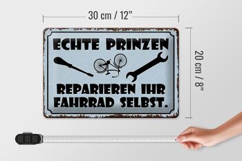 Plaque en tôle indiquant 30x20cm Prinze, réparez vous-même votre vélo 4