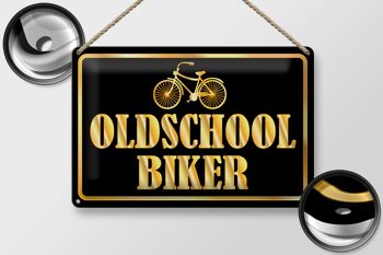 Plaque en tôle disant 30x20cm Oldscholl Biker 2