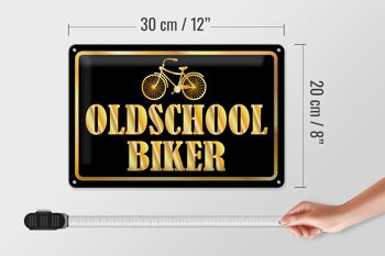Plaque en tôle disant 30x20cm Oldscholl Biker 4