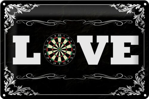 Blechschild Spruch 30x20cm Love Darts Wanddeko