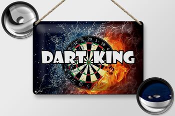 Panneau en étain disant 30x20cm Darts Dart King, décoration murale 2