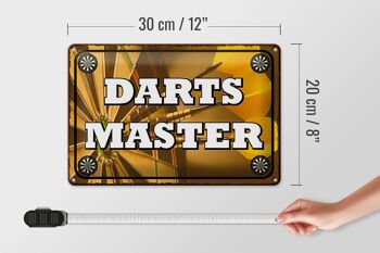 Plaque en tôle disant 30x20cm Darts Master, décoration murale 4