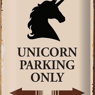 Letrero de chapa que dice 20x30cm Unicorn Parking only all others