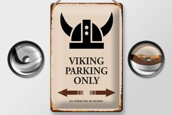 Panneau en étain indiquant 20x30cm Viking Parking uniquement tous les autres 2