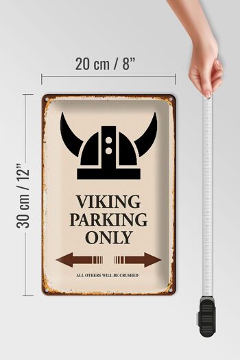 Panneau en étain indiquant 20x30cm Viking Parking uniquement tous les autres 4