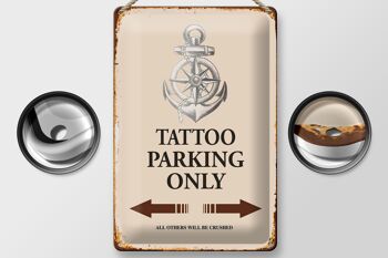 Panneau en étain indiquant 20x30cm Tattoo Parking uniquement tous les autres 2