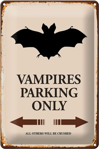 Panneau en étain indiquant 20x30cm Vampires Parking uniquement tous les autres 1
