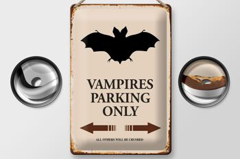 Panneau en étain indiquant 20x30cm Vampires Parking uniquement tous les autres 2