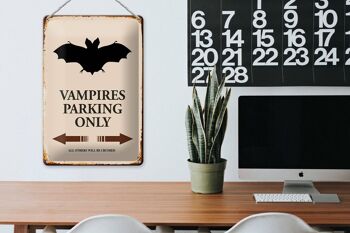 Panneau en étain indiquant 20x30cm Vampires Parking uniquement tous les autres 3