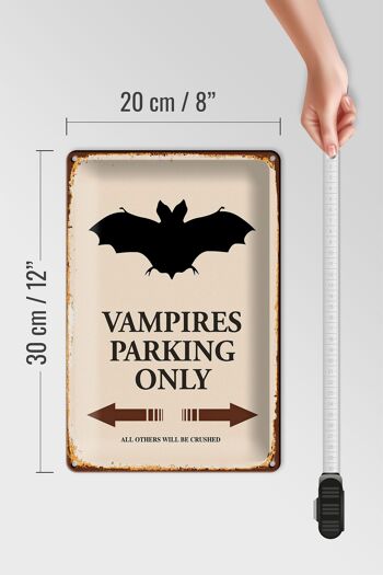 Panneau en étain indiquant 20x30cm Vampires Parking uniquement tous les autres 4