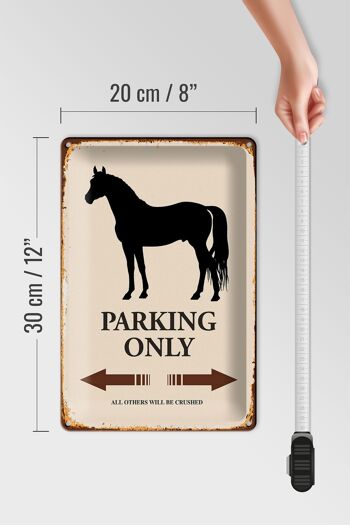 Panneau en étain indiquant 20x30cm Parking pour chevaux uniquement tous les autres 4