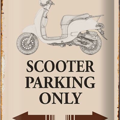 Targa in metallo con scritta 20x30 cm Parcheggio scooter solo tutti gli altri