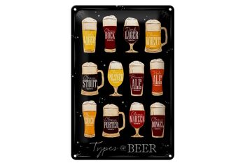 Panneau en étain indiquant 20x30cm Types de bière variété de bière 1